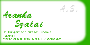 aranka szalai business card